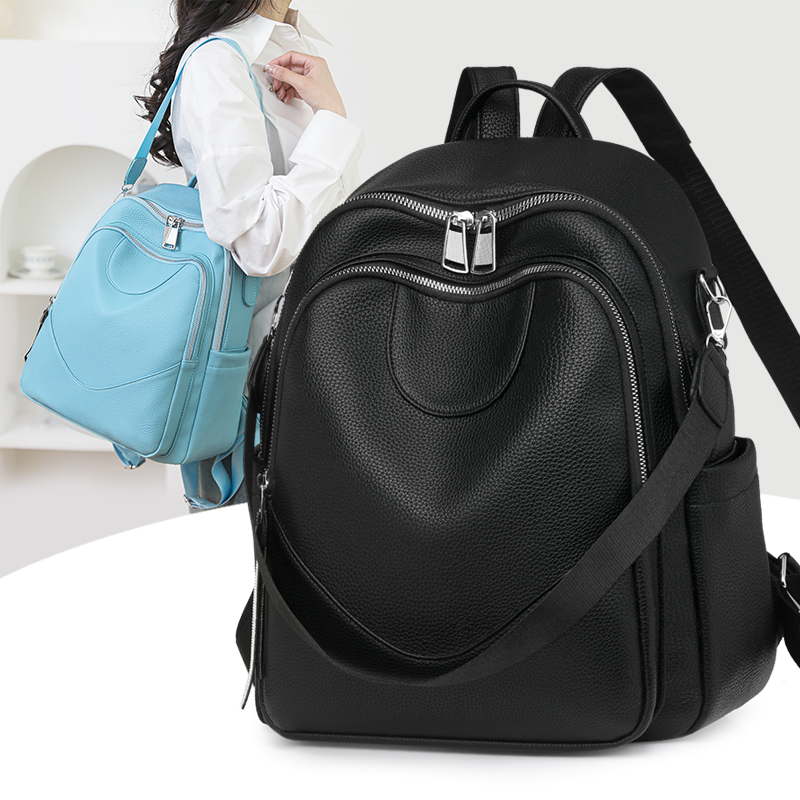 Women Bags Ru - Mochila de cuero de gran capacidad
