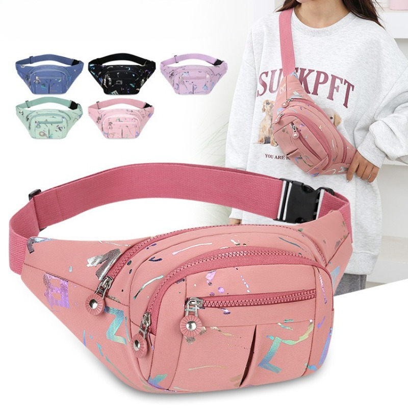 Women Bags Deals - Riñonera de tela Oxford con estampado